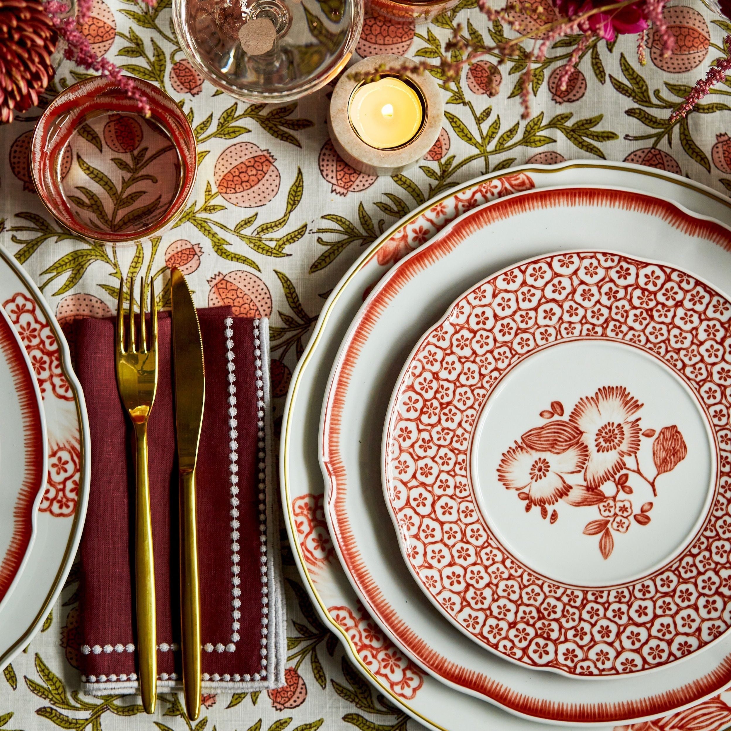 Abigail Burgundy Napkin (set of 10) - Preloved