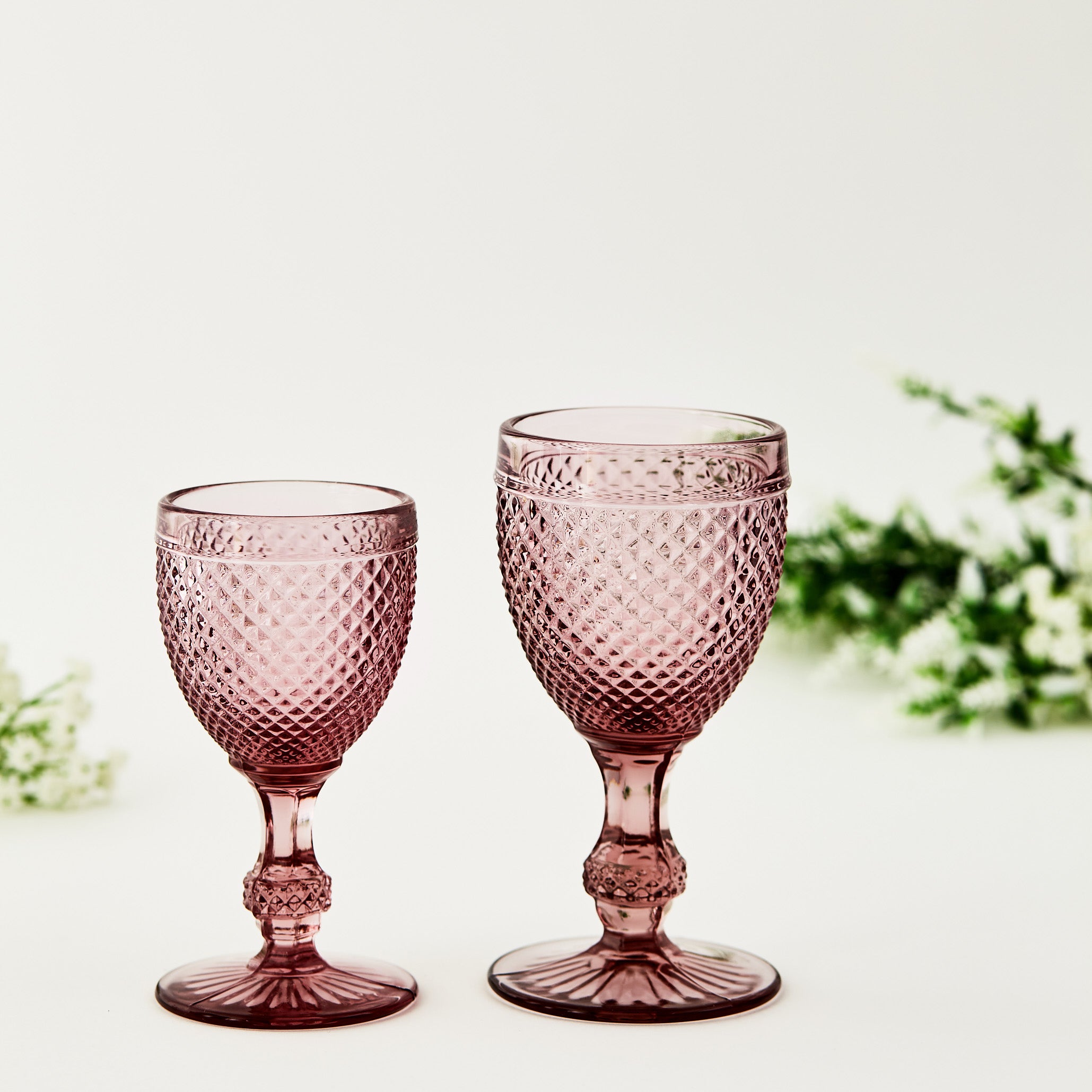 Small Blush Vintage Wine Glasses (set of 4)
