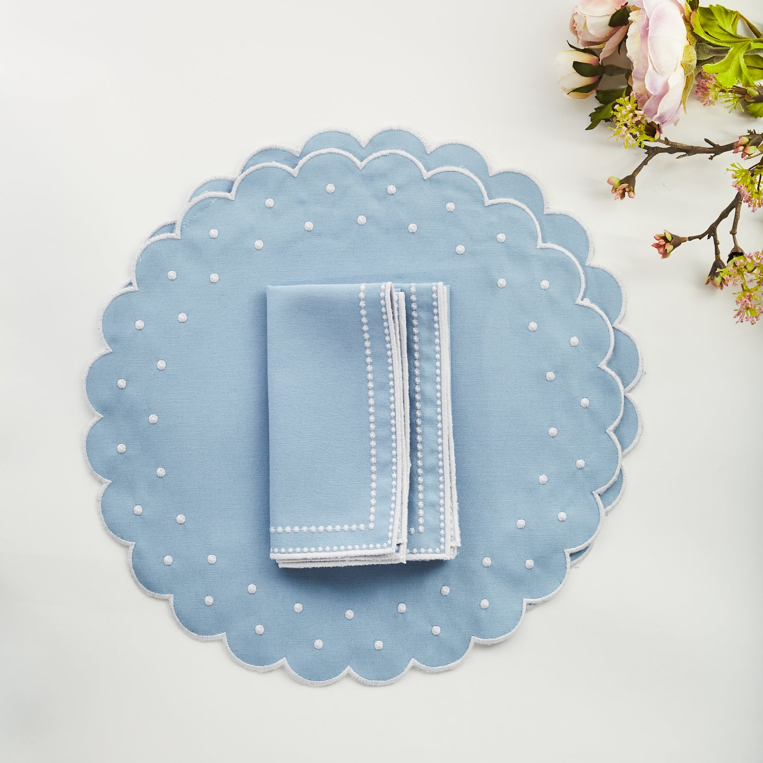 Daisy Blue Placemat & Napkin (set of 2)