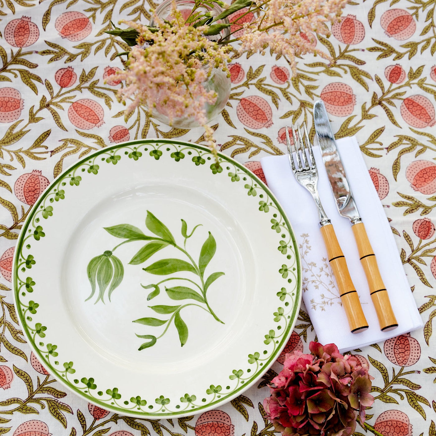 Pomegranate Green Tablecloth main image 0