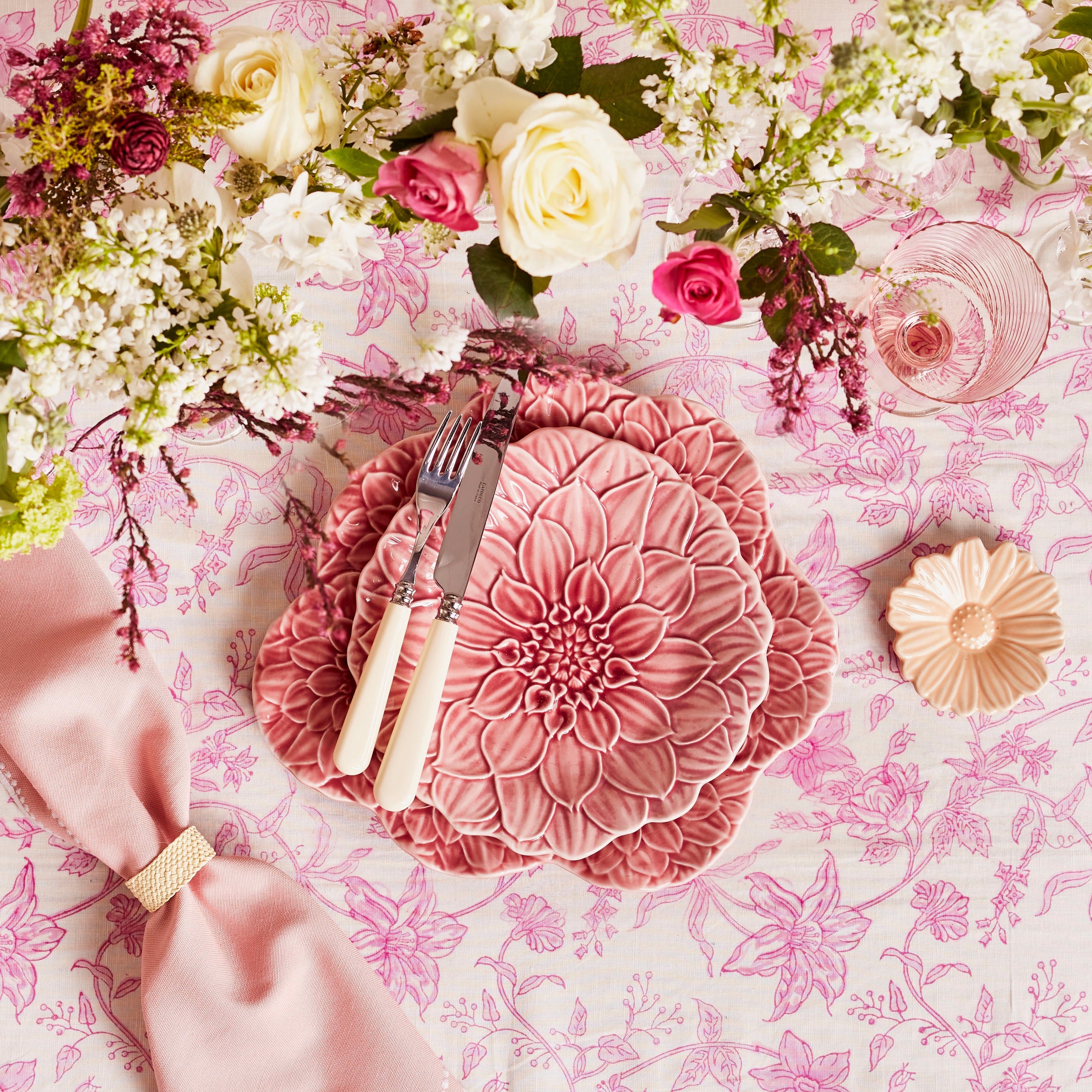 Rent: Allegra Pink Tablecloth
