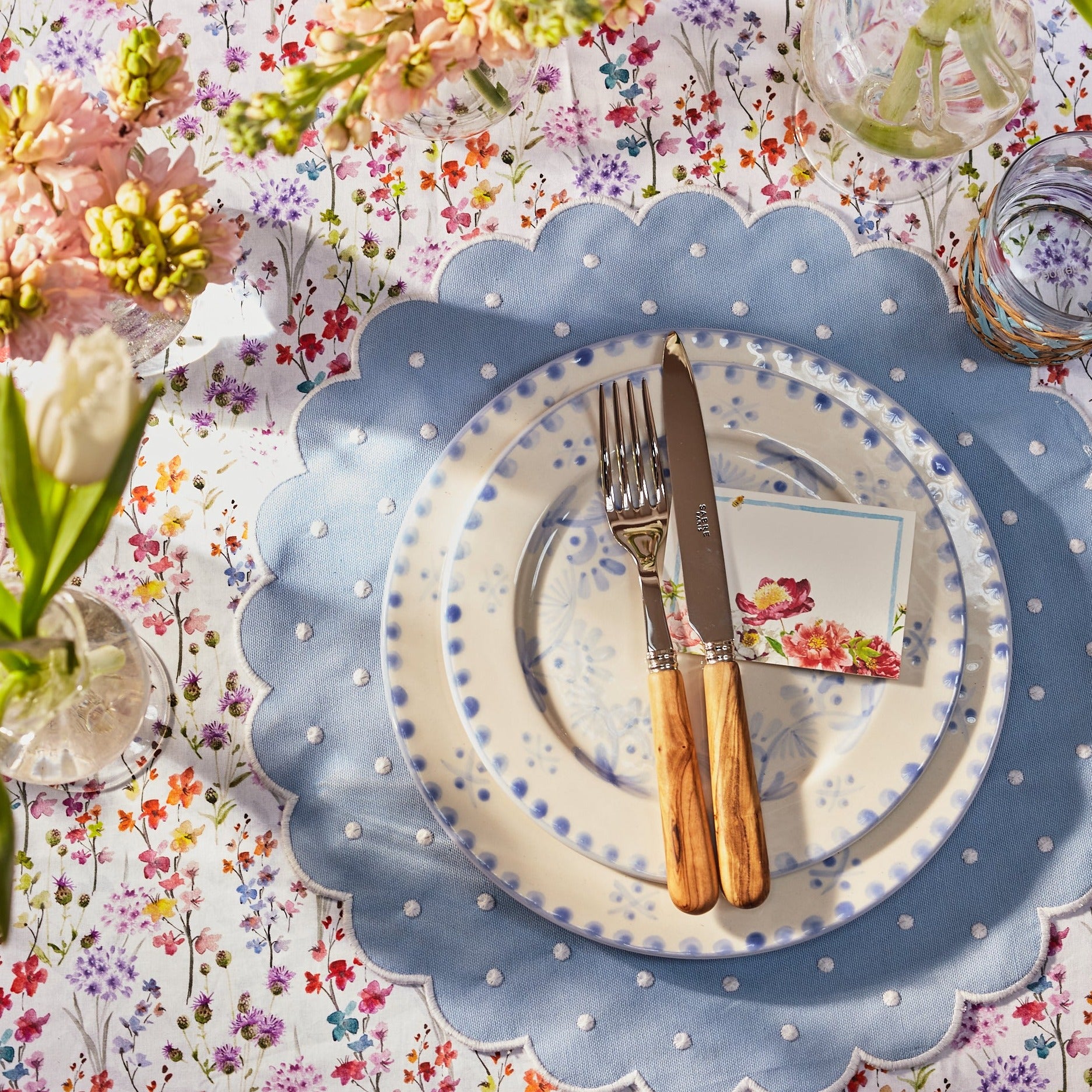 Daisy Blue Placemat (set of 4)