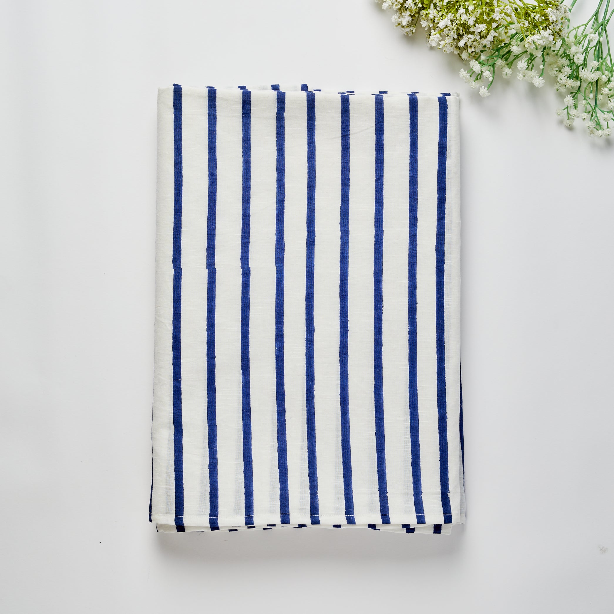 St Tropez Blue - Stripe Tablecloth