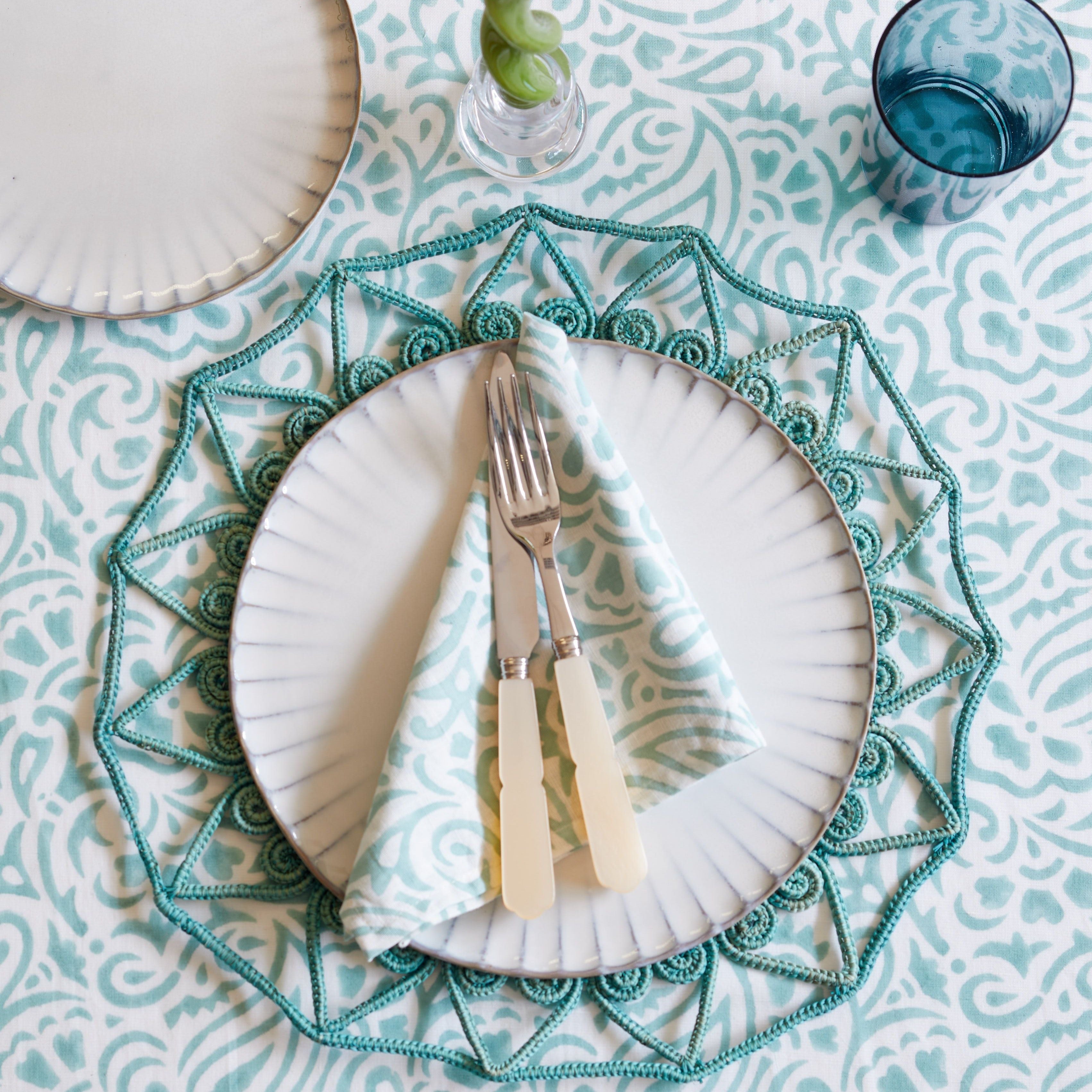 Rent: Amelia Turquoise Tablecloth