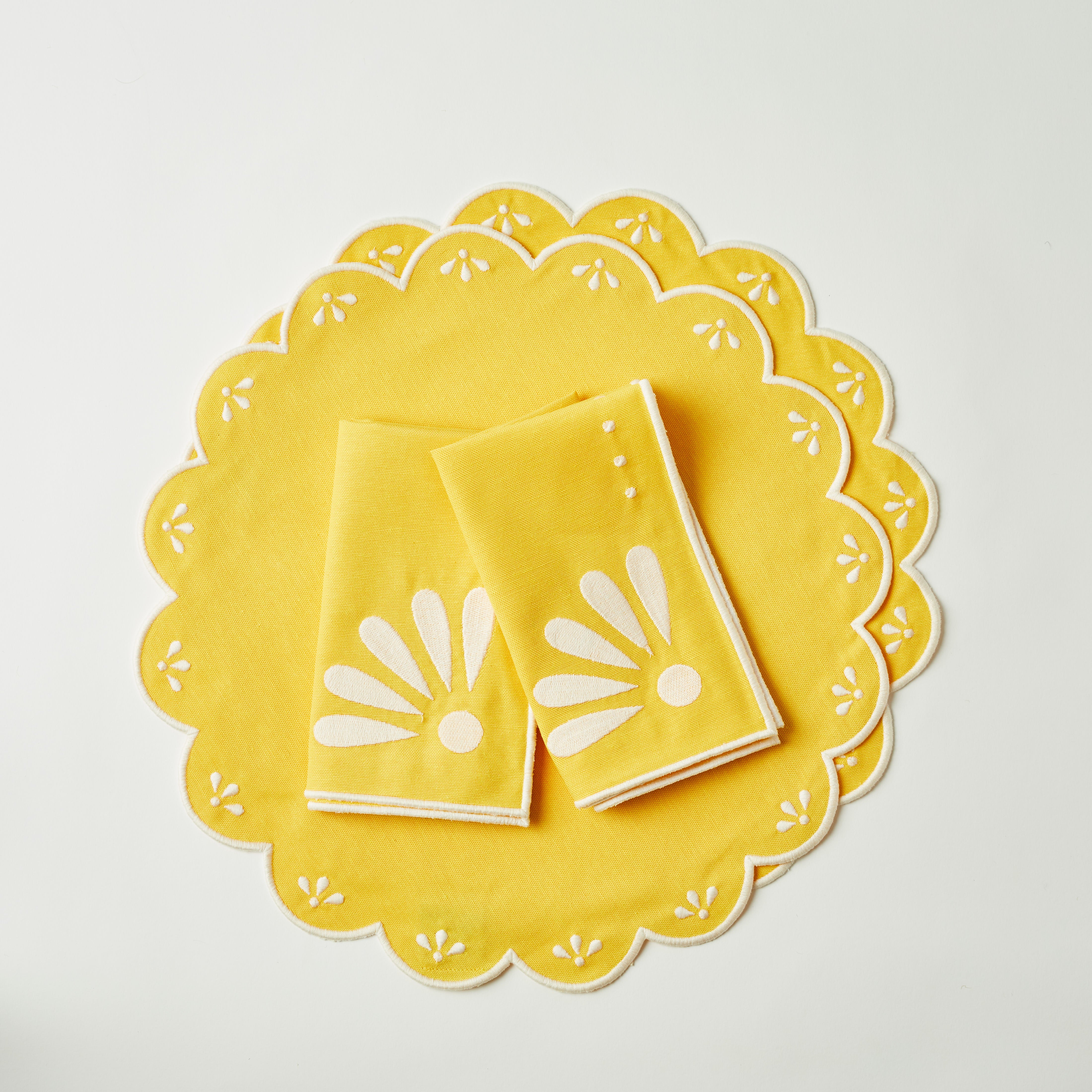 Peony Yellow Placemat and Napkin (set of 2)